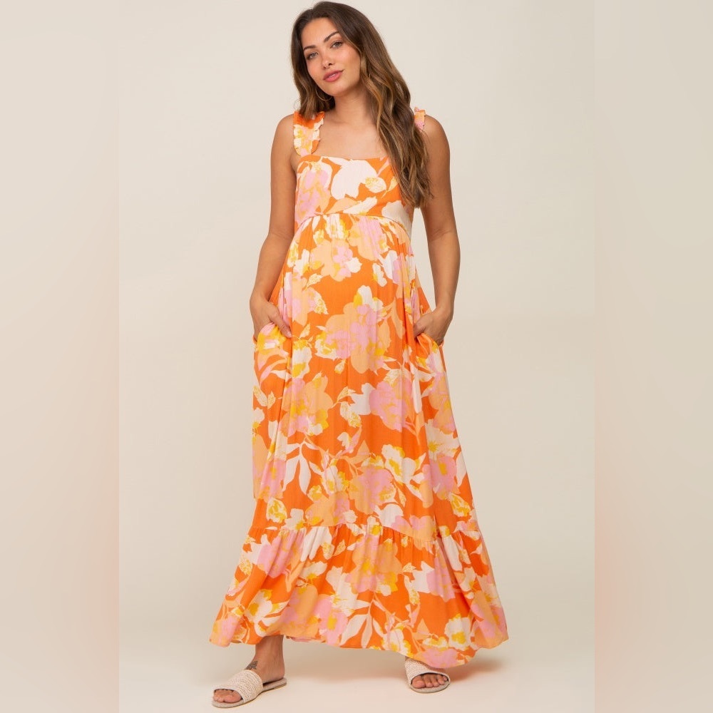 Pinkblush floral maxi dress with pockets nwt - Picture 1 of 7
